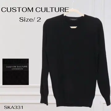새상품급 CUSTOM CULTURE 와플 편직 코튼 크루넥 니트