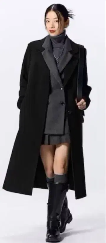 GU 체스터 코트 블랙 XS 사이즈