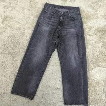 HUF 배기 데님 팬츠 블랙 초와이드 테이퍼드 셀비지