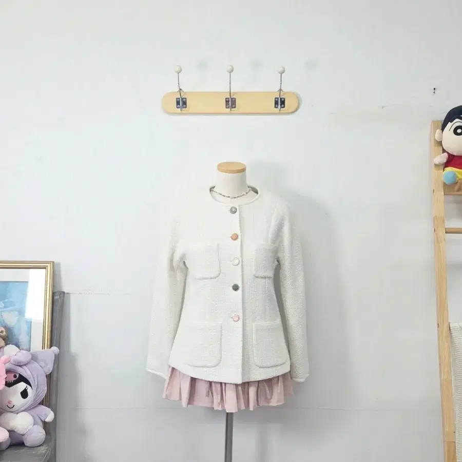빈티지 만원샵 LONDON LACE 아이보리 트위드