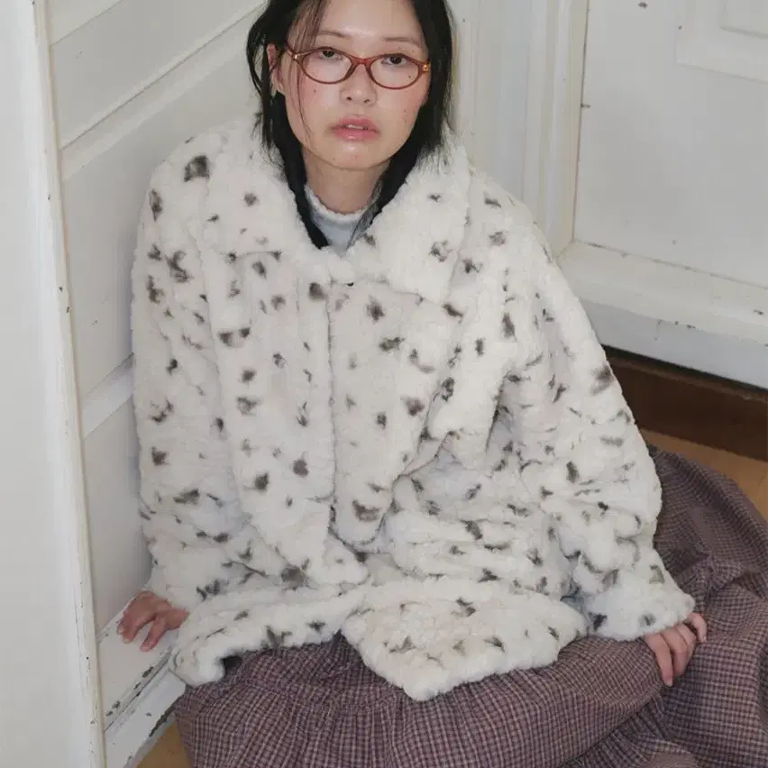 펀프롬펀 COOKIES FUR HALF COAT. CREAM