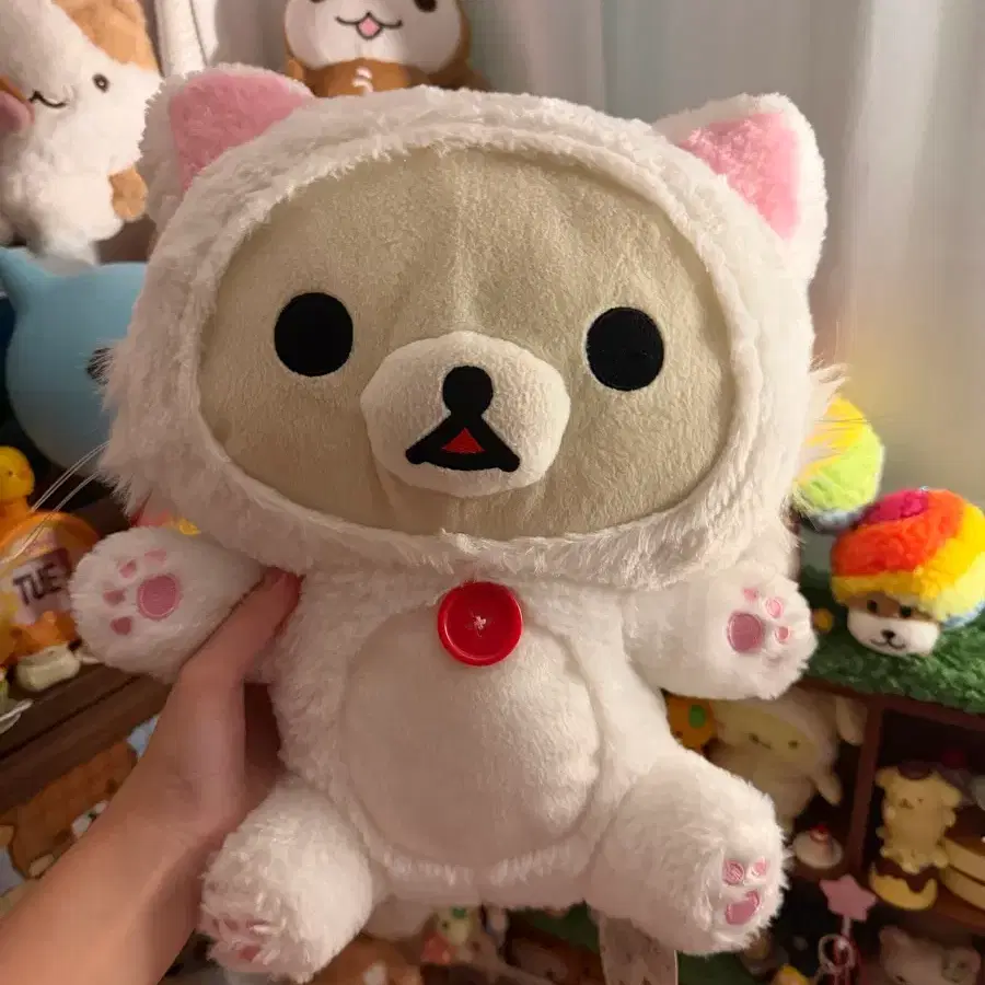 산엑스 리락쿠마 코리락쿠마 고양이 중형 인형