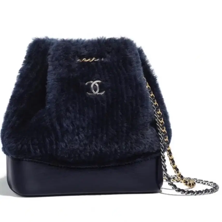 샤넬 CHANEL 가브리엘 시어링 스몰 백팩 NAVY BLUE 사진 1