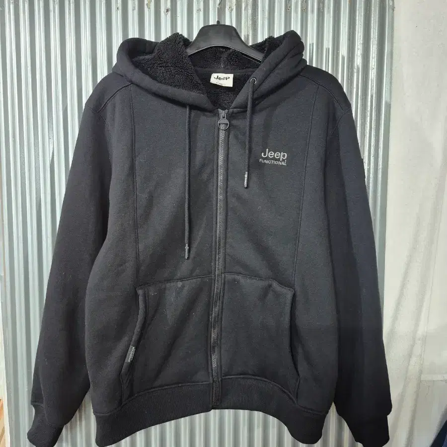 XL 지프 기모 후드 집업 블랙