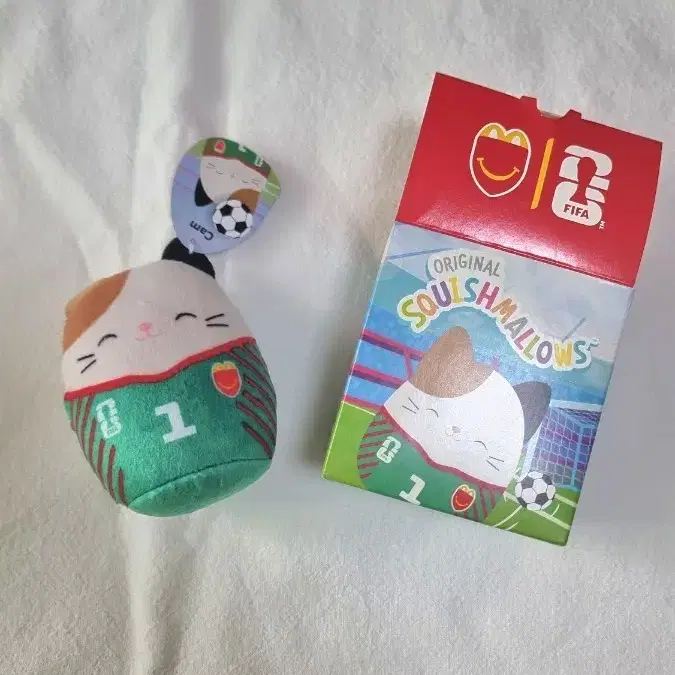 (새상품) 스퀴시멜로우 피규어 축구 고양이 1번