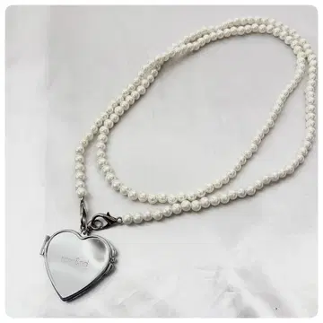 rom&nd 하트 모티브 펄 목걸이 로켓 참 거울