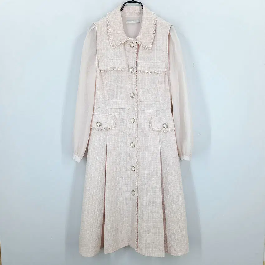 케네스레이디 춘추 트위드원피스 연핑크 (HU47728)