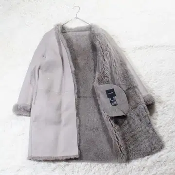 정가 32만 띠어리 무스탕 코트 (S) 그레이지 노카라 양모