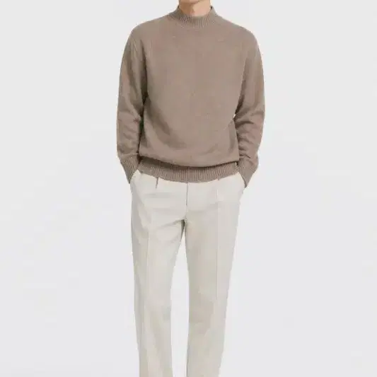 남F/아베크 디자인 베이지 울 니트