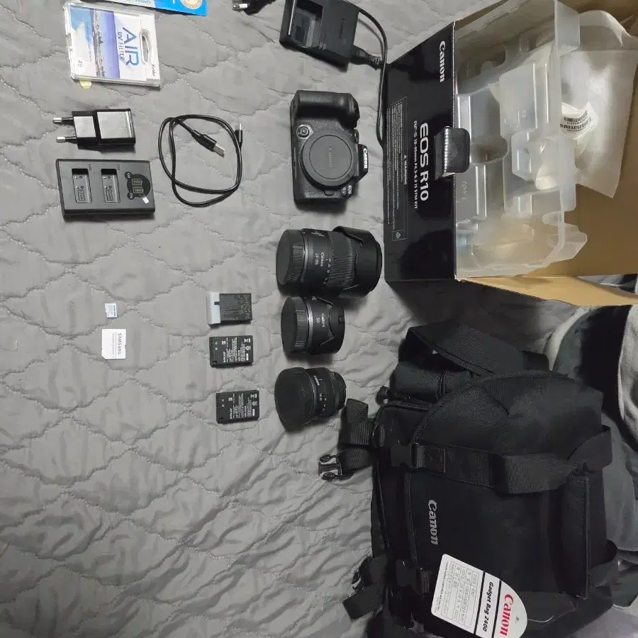 캐논 EOS R10 카메라 렌즈 가방 세트