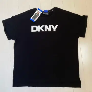 [ DKNY JEANS ] 로고 프린트 T셔츠 블랙 L 사이즈