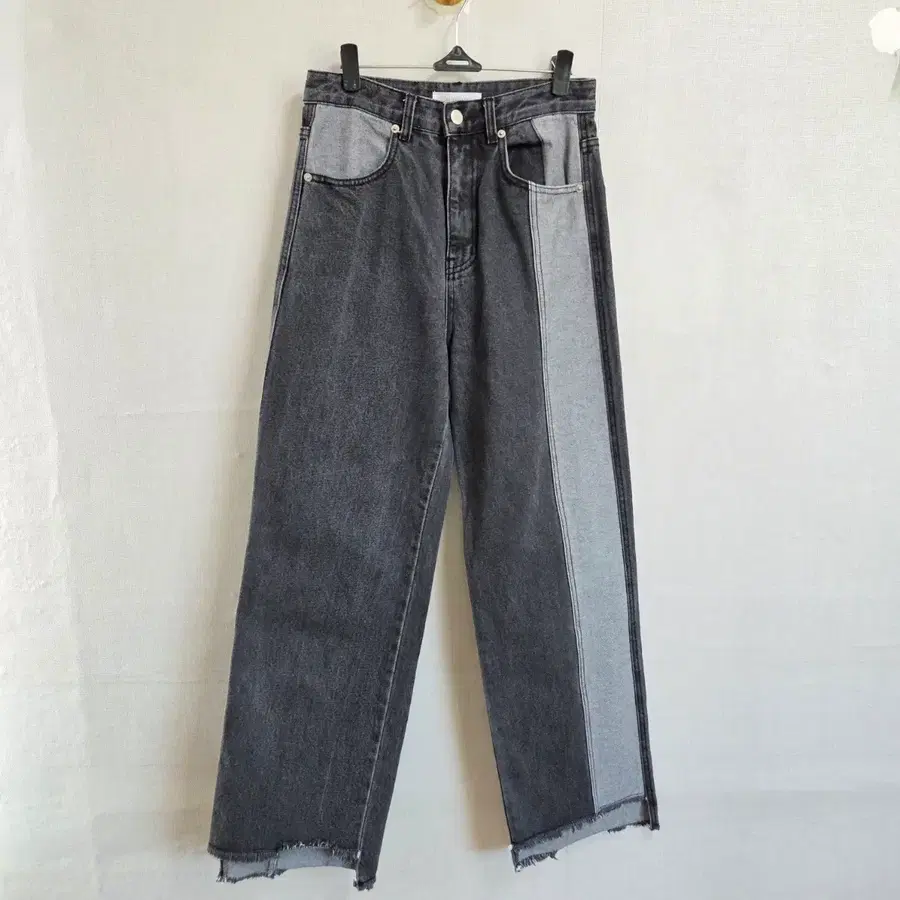 SALONDEMAG 여성 배색 와이드핏  데님 팬츠 S JJ4499