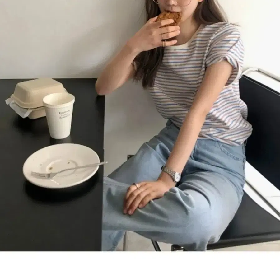 빈티지무드 스트라이프 티셔츠
