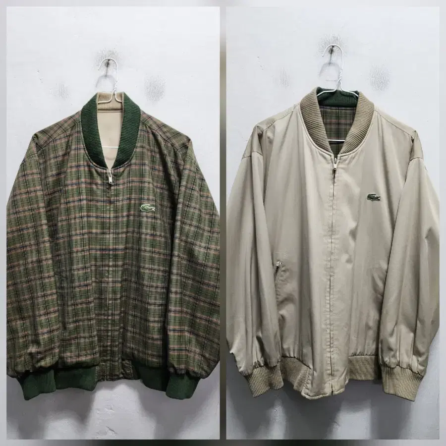 (리버시블) 90s 라코스테 양면 블루종