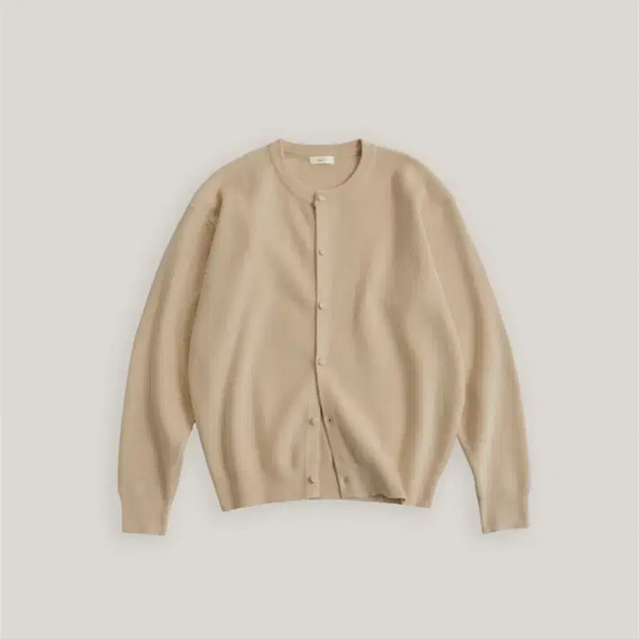 m)아크블루 랩 버튼 라운드 가디건 sand beige