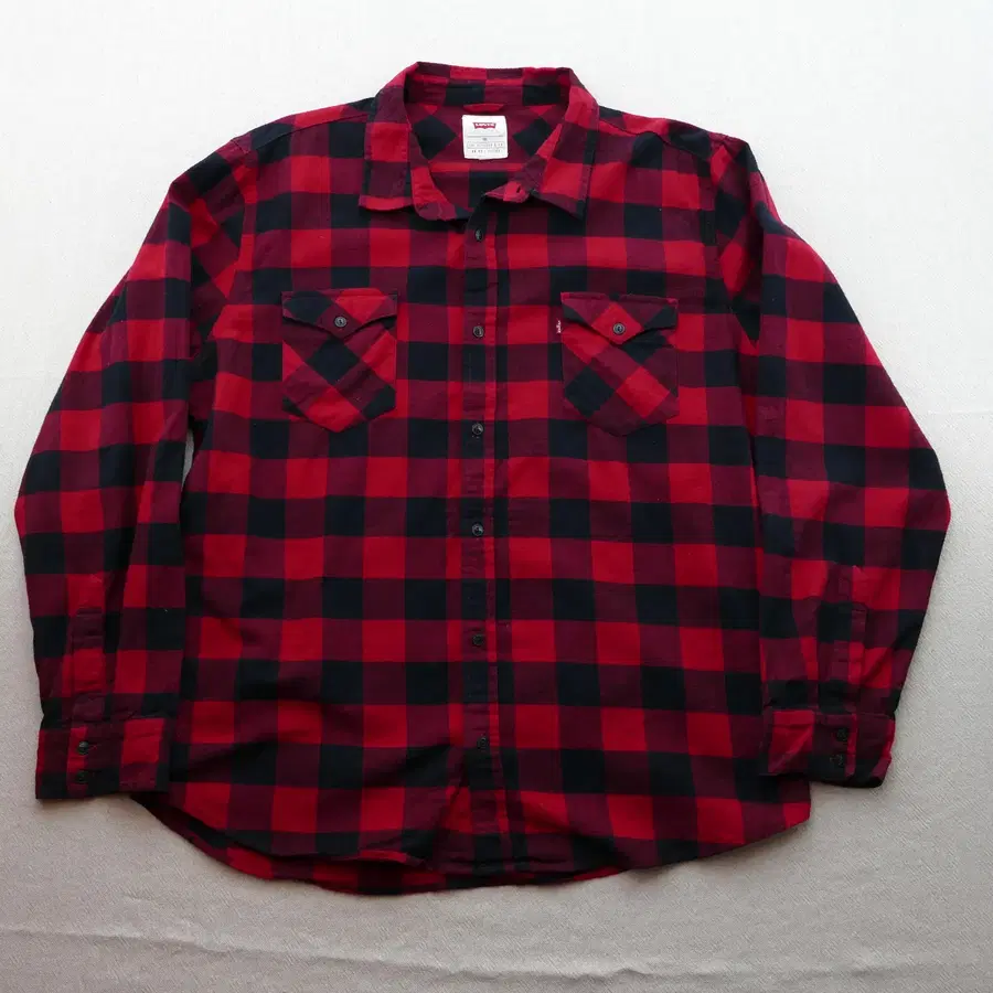 [XXL] Levi's리바이스 클래식 웨스턴 플라넬 버팔로 체크 셔츠 레드