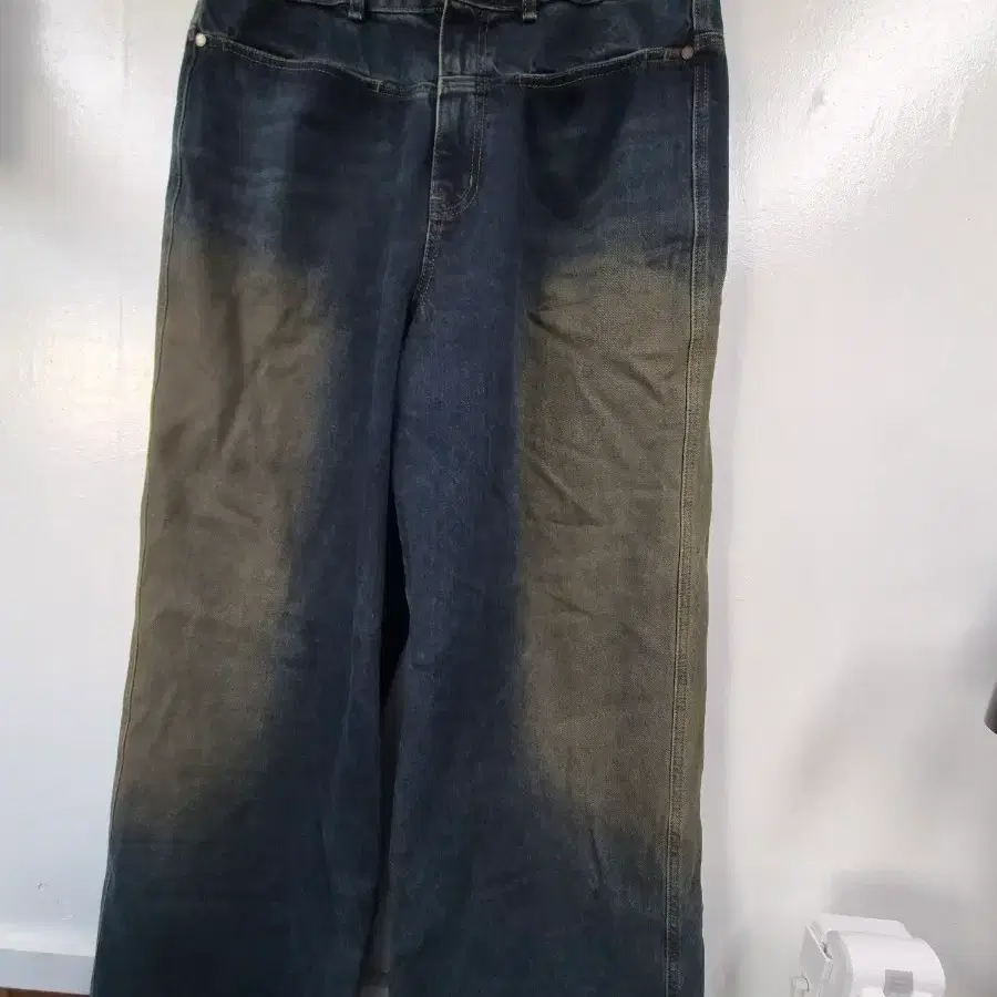 마뗑김데님 와이드 팬츠 워싱 롱바지