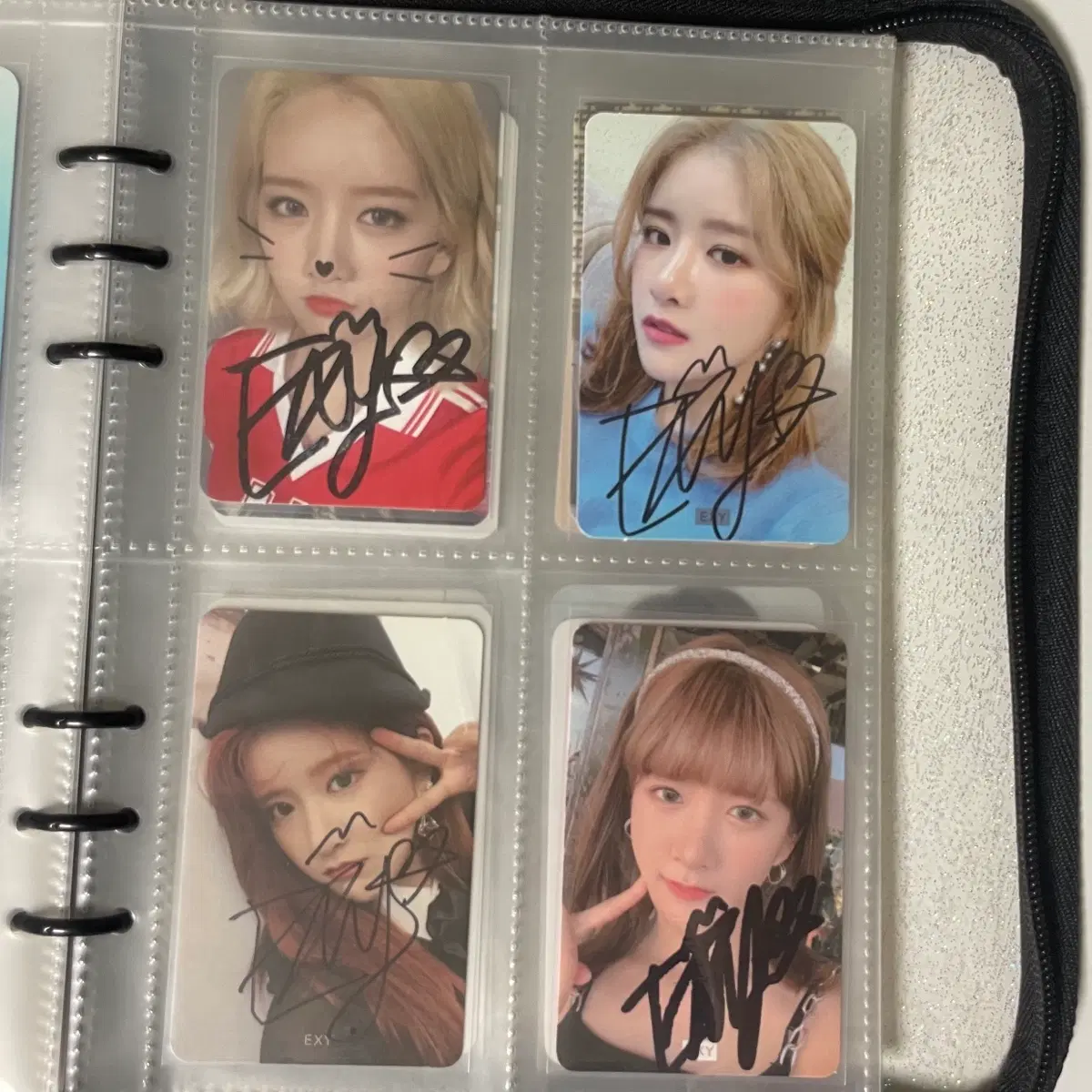 Wjsn Exy Chu Sojung handwritten sign broadcast album poca