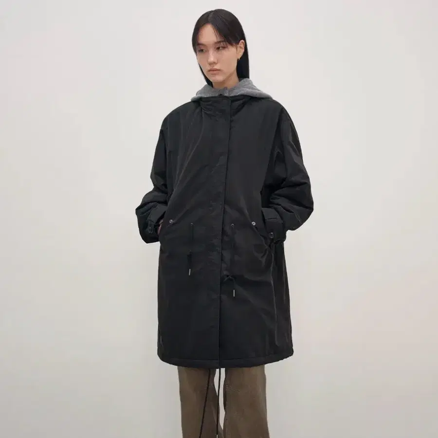 인사일런스 우먼 M65 패디드 후드 파카 WASHED BLACK M
