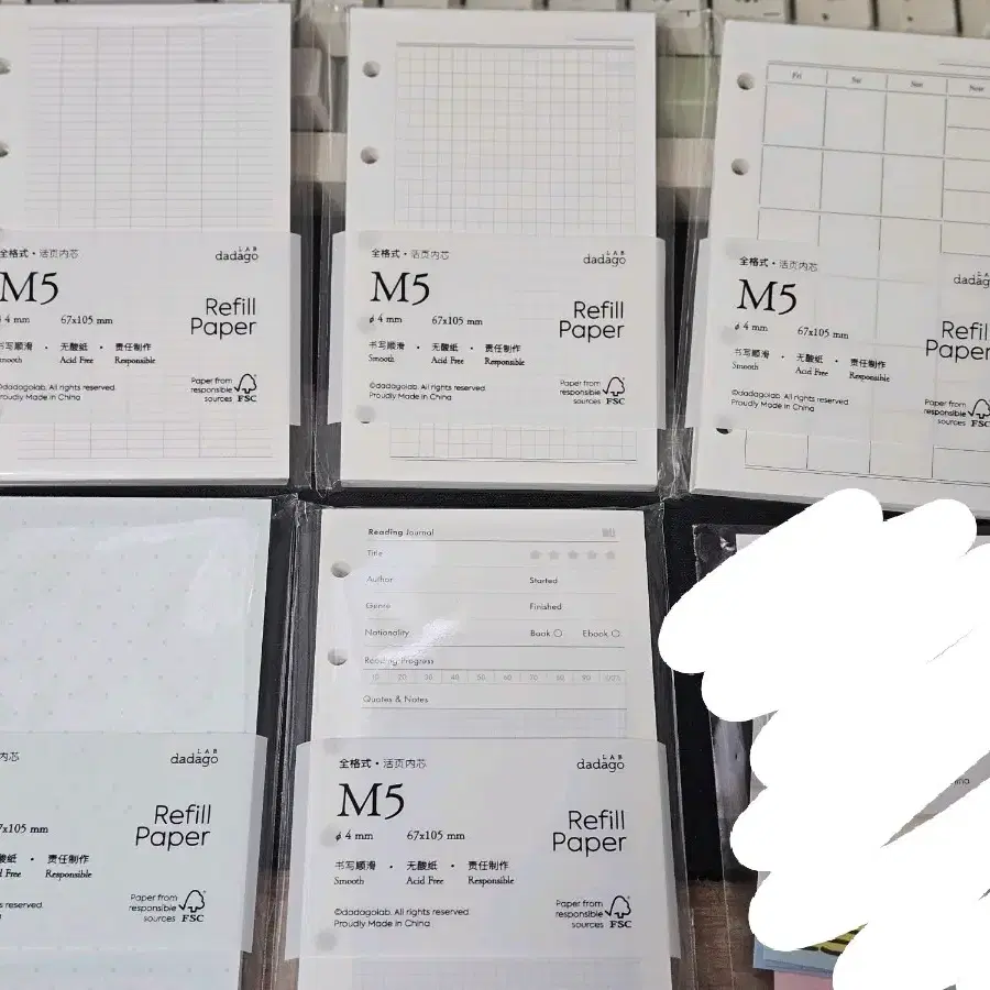 m5 5공 다이어리 속지 먼슬리 위클리 일괄판매