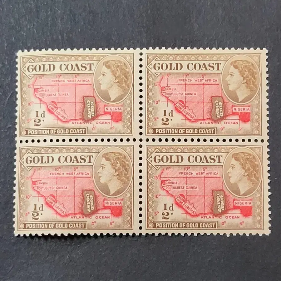 1952년 영국 엘리자베스여왕 기념 우표  GOLD COAST