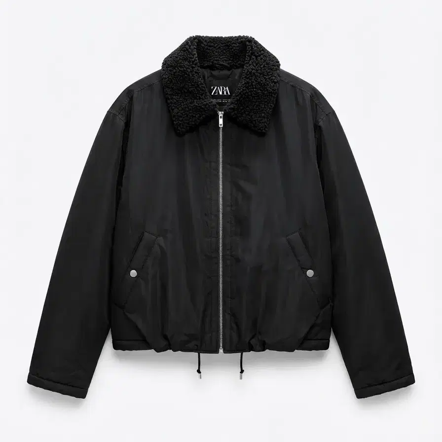 ZARA 카라 보아 플리스 숏패딩 자켓 XL