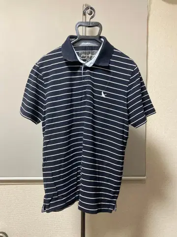 Eddie Bauer 피케 셔츠 보더 네이비 M