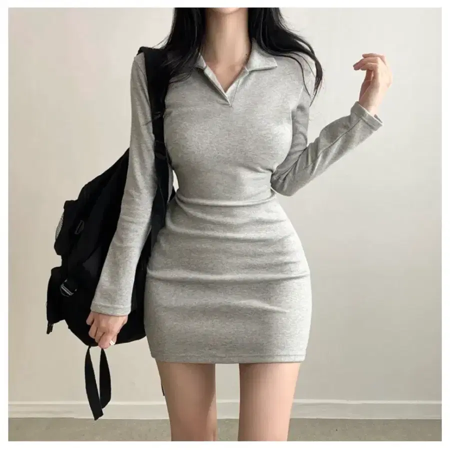 에이블리 카라 긴팔 미니원피스