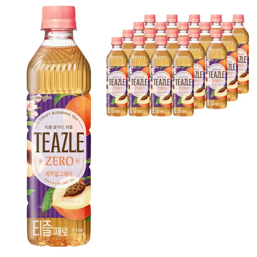 웅진 티즐 제로 피치얼그레이 500ml 20개