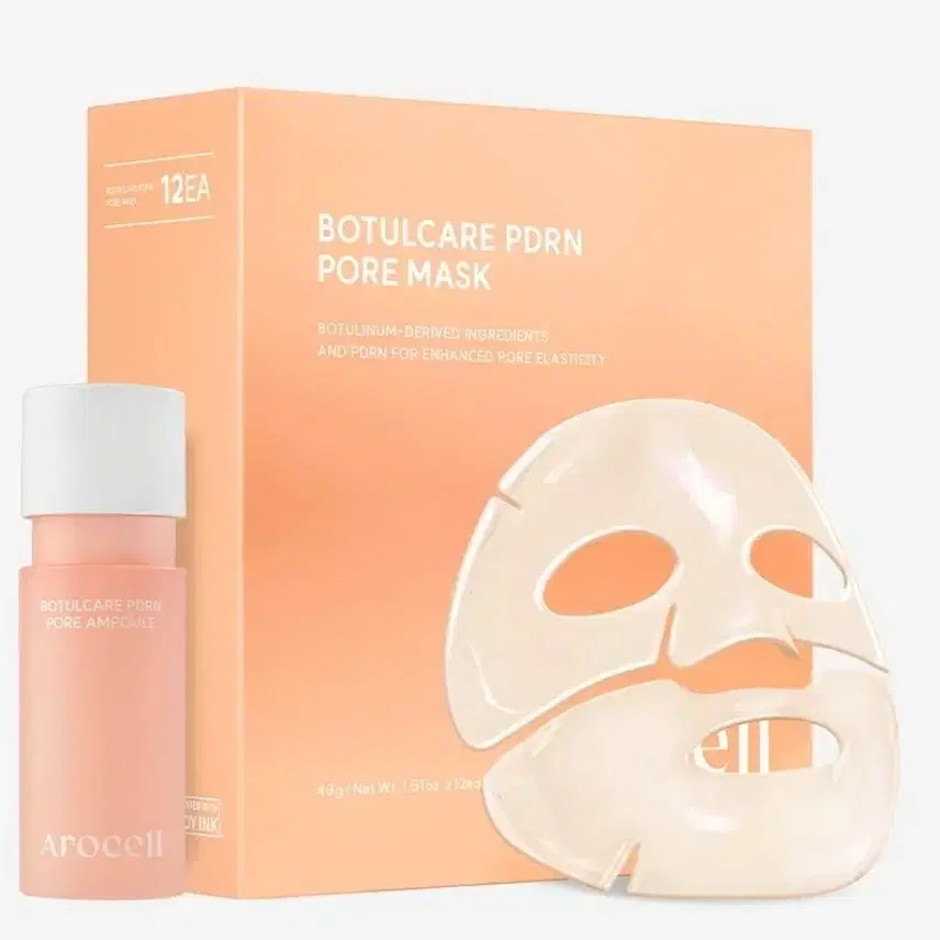 [2종 SET] 아로셀 보툴케어 PDRN 모공 앰플 40ml + PDRN 모공 마스크 4매
