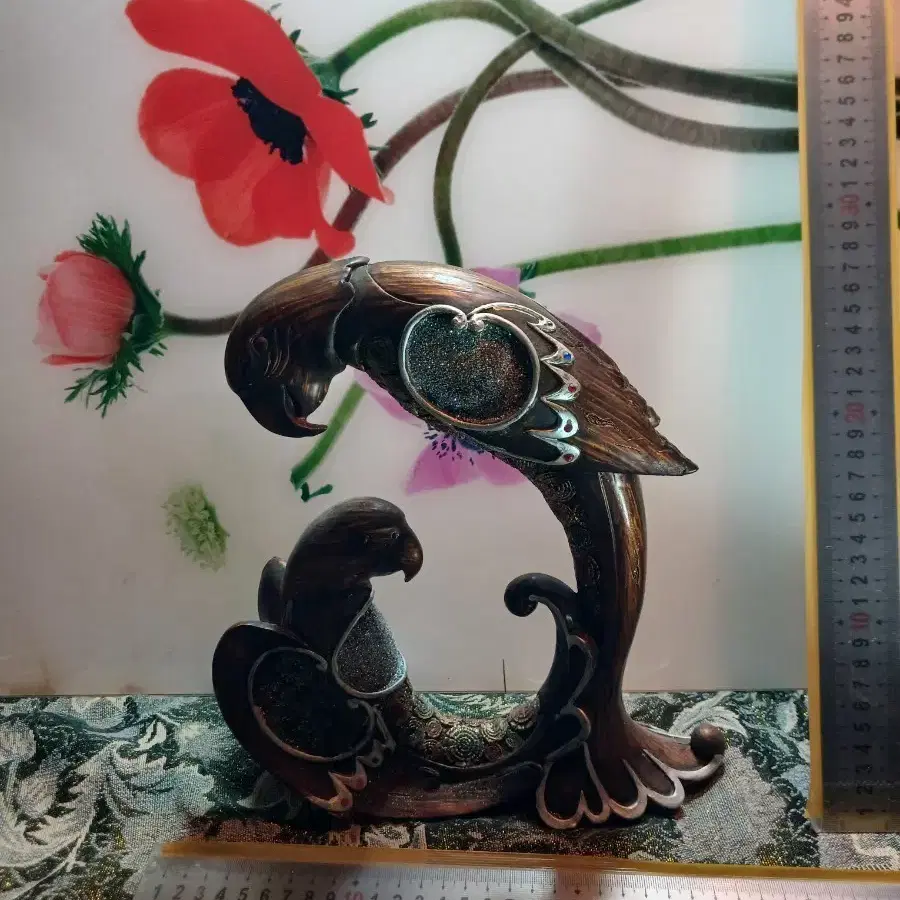 독수리 모양 장식품 빈티지 황동 조각