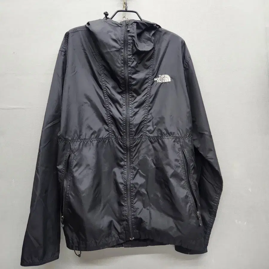 노스페이스 로고자수 스트링 후드 바람막이 L(L~XL)