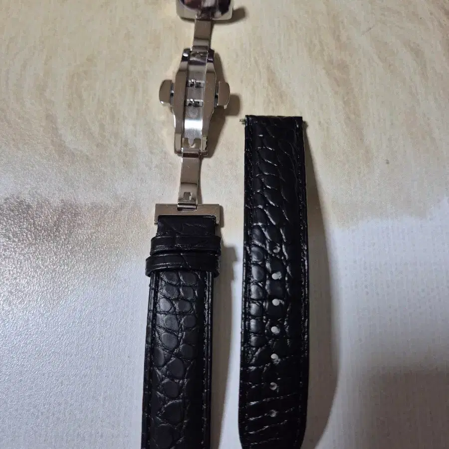 악어가죽 시계줄 블랙 19mm