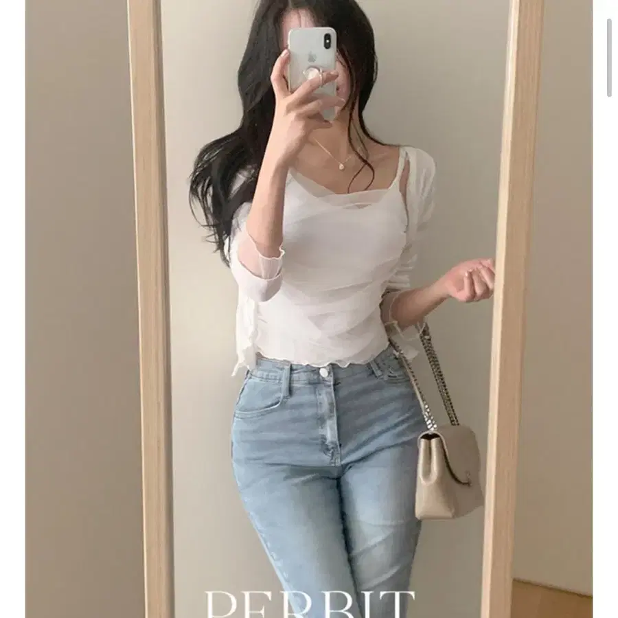 퍼빗 로망 여리쉬폰 프릴 슬리브리스 가디건 세트
