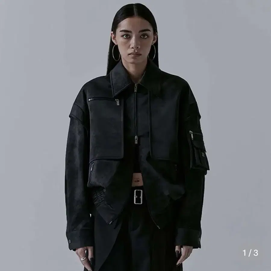 트리밍버드 Suede Matte Leather Jacket [ Black]