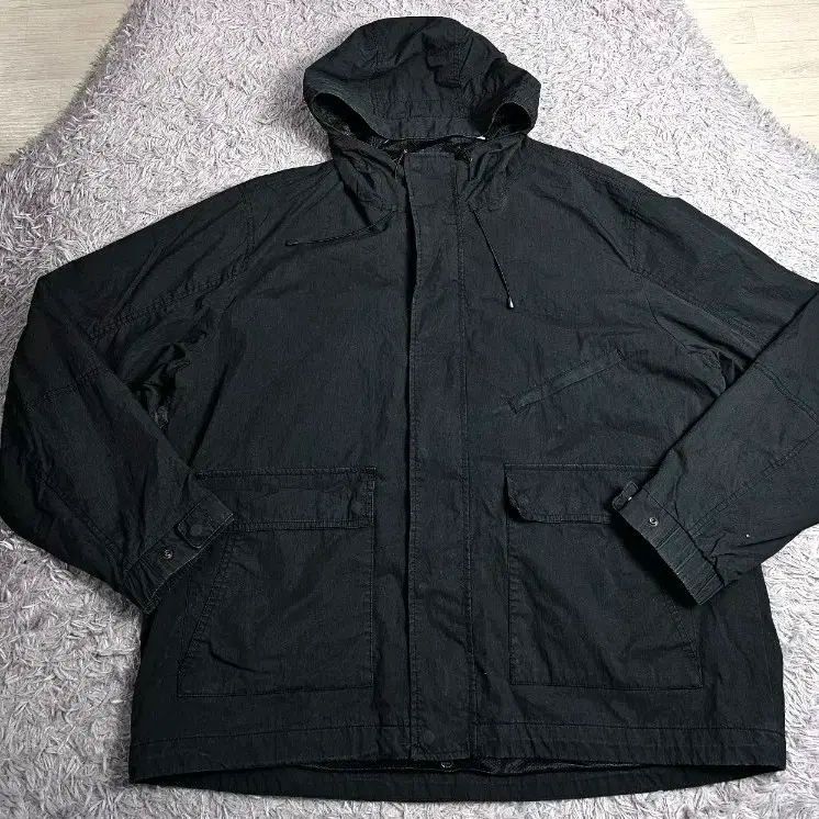 (Q)무신사 블랙 후드 바람막이 자켓 2XL