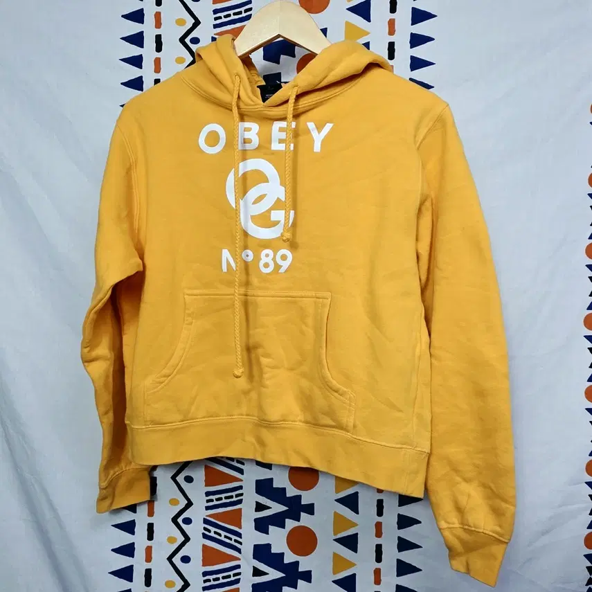 [OBEY] 여성 기모 숏 후드티 S