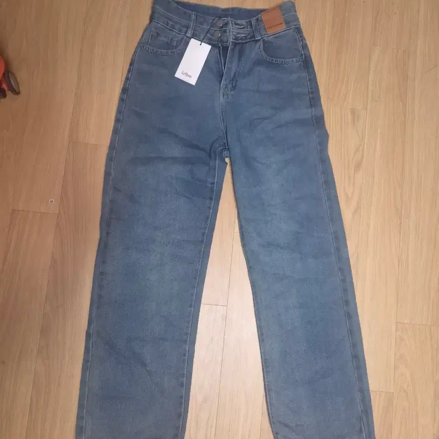 LESHOP 청바지 와이드 핏 데님 팬츠