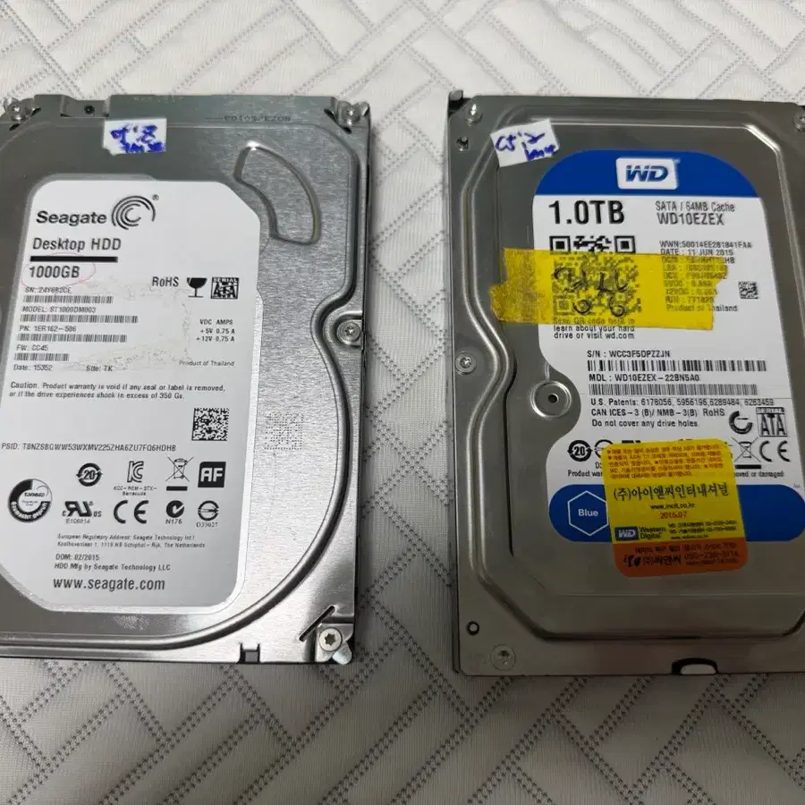 (크포주의) WD, 씨게이트 1TB HDD 2개일괄