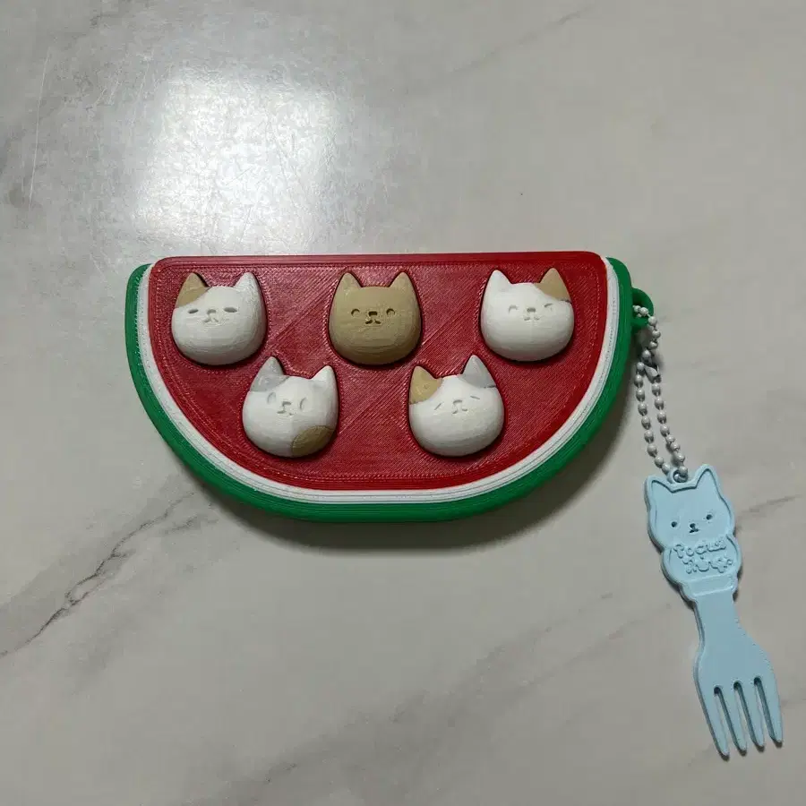 포켓띵즈 수박냥 클리커 키캡 피젯토이