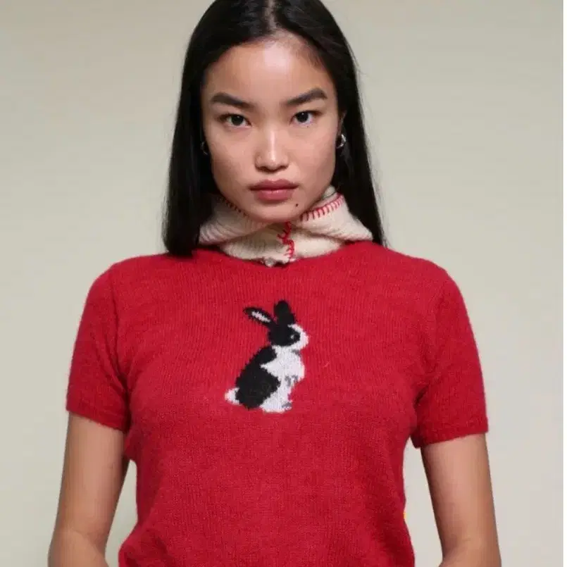 글로니 Be my bunny knit red