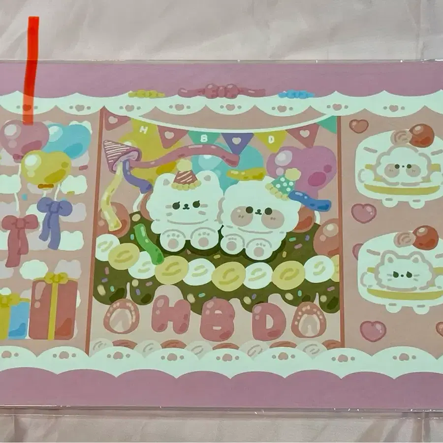 솜솜즈 솜솜 솜냥 생일파티 A4 랩핑지