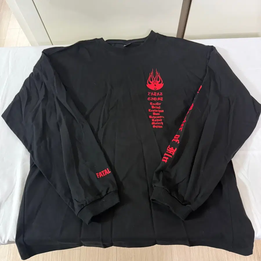 [새상품 2/L-XL] 페이탈고스트 Dvil V2-BK 오버핏 긴팔티셔츠 고딕