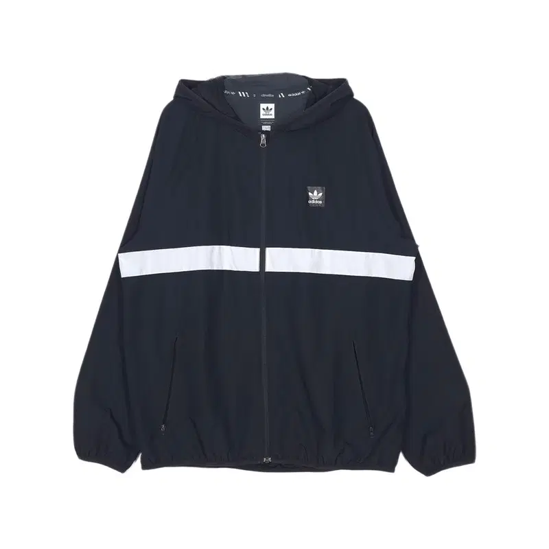 ADIDAS 블록 후드 윈드브레이커 XL