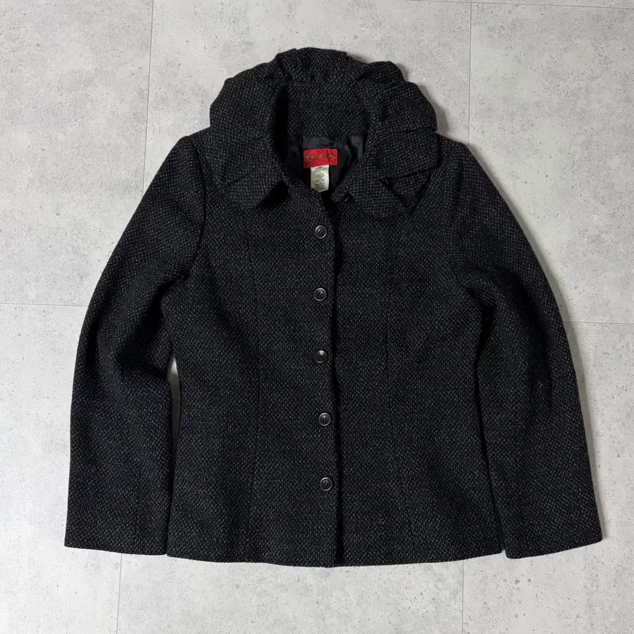 80s 겐조(KENZO) 아카이브 러플 카라 램스울 트위드 자켓