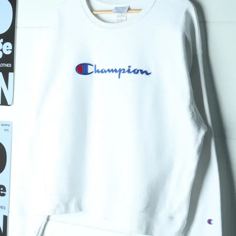 (2XL-3XL) 챔피온 맨투맨 티셔츠 USA 화이트-H40578