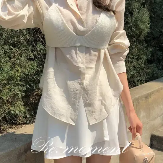 오디너리먼트 실키 시스루 네이비 셔츠 새상품 / 옷장정리