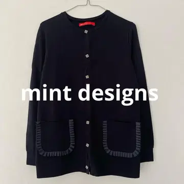 mint designs 가디건 프릴 포켓 네이비