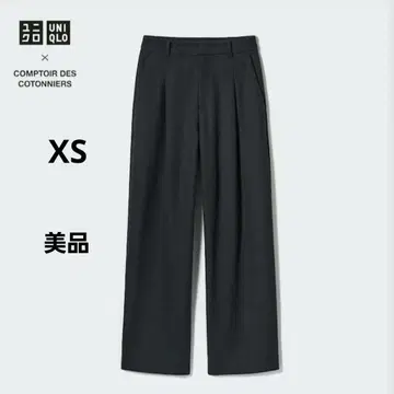 유니클로 콩트와르 데코토니에 브러쉬드 저지 턱 와이드 팬츠 XS