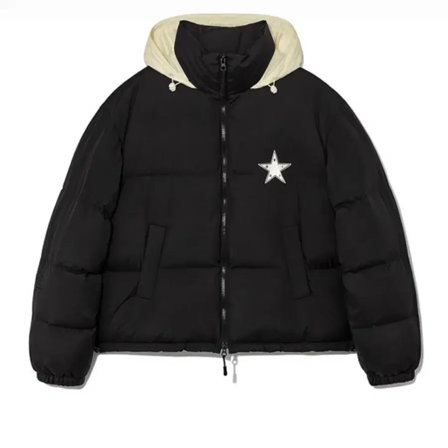기준 패딩 Padded Hood Jacket UNISEX Black Cream